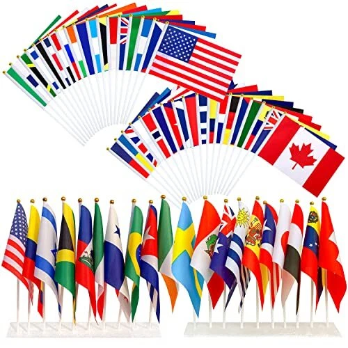 200 Countries International Flags of the World Small Mini Hand Held Flags on ...