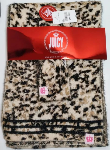 Juicy By Juicy Couture Cheetah Scarf And Headband 2pc set Cheetah Design