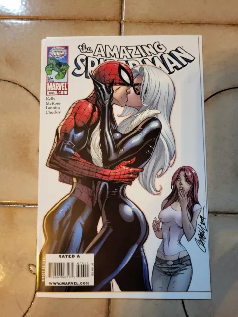 Amazing SpiderMan 606 (2009) J. Scott Campbell Cover Art Black Cat NM (9.4)