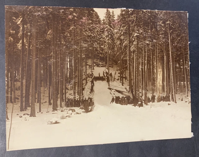 LIV13910  Photographie Photo d&#039;époque vintage forêt neige ski saut arbres h