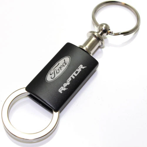 FORD RAPTOR BLACK Logo Metal Aluminum Valet Pull Apart Key Chain Ring ...