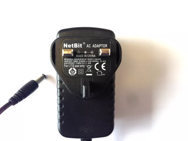 Netbit Ksas0241800130Hk Ac Adapter 18V 1.3A Power Supply Uk Plug