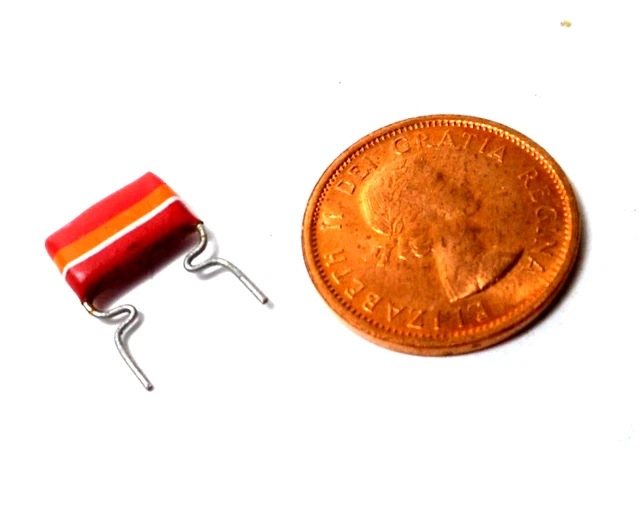 10 Condensatori MULLARD 0.047uF 47nF 250V 10% Poliestere 'Tropical Fish' - NUOVI