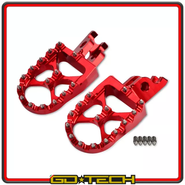 PEDANE POGGIAPIEDI MOTO CROSS HONDA CR CRF 125 150 250 450 1000 Rosse MAGGIORATE