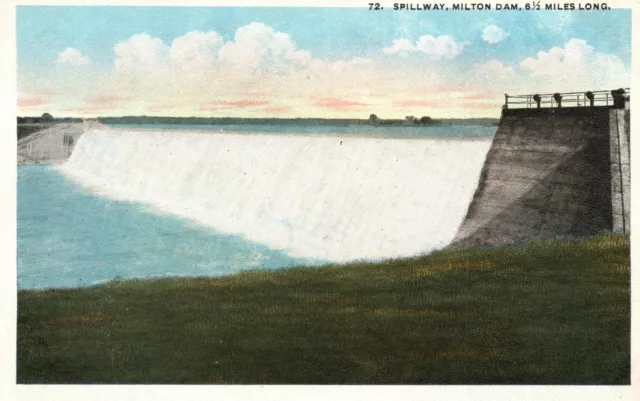 Vintage Postcard 1920 S The Spillway Milton Dam 6 1 2 Miles Long Pennsylvania Pa 9 87 Picclick