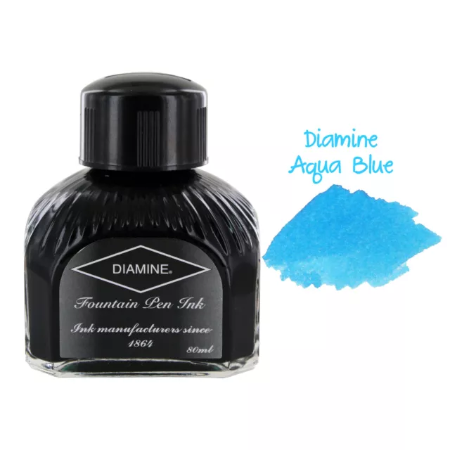 Diamine Stylo Plume Mis en Bouteille Encre , 80ml - Aqua Bleu