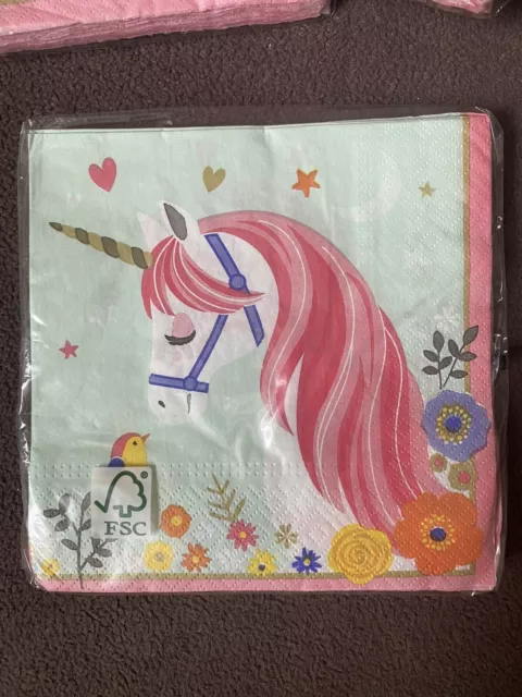 Unicorn Napkins Serviettes 16 Napkins  BIRTHDAY PARTY