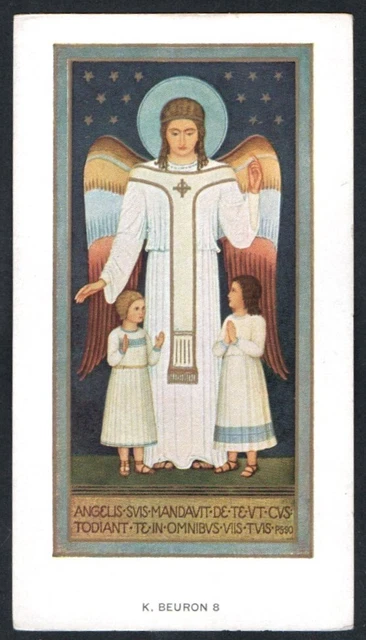 santino antico del Angel Custodio estampa image pieuse holy card