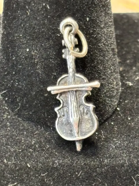 Sterling Silver 3D Cello Musical Instrument Charm /Pendant