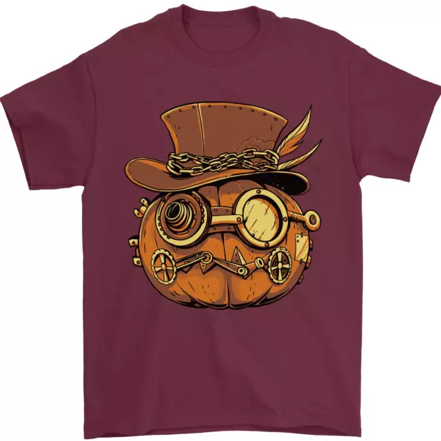 Steampunk Zucca Halloween Uomo T-Shirt 100% Cotone