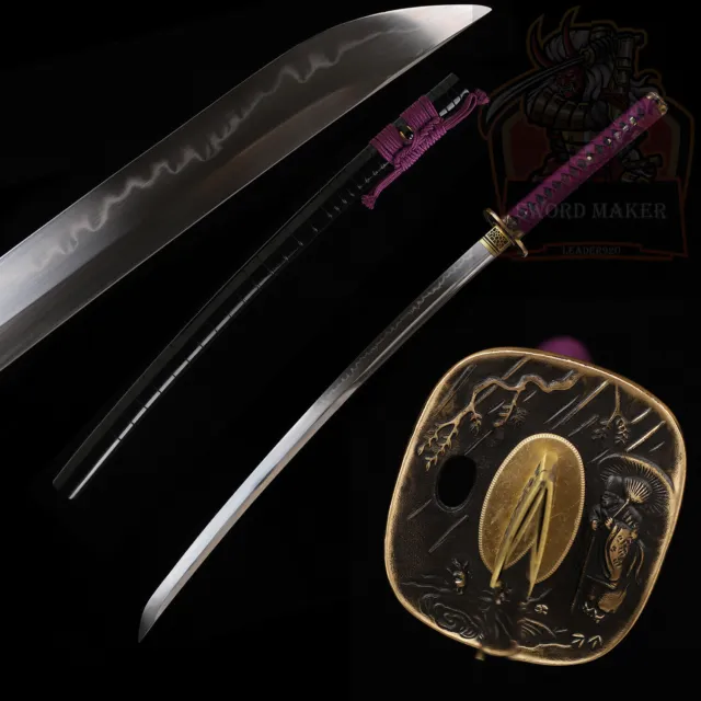 Japanese Katana Sword T10 Steel Clay Tempered Real Hamon Unokubi Zukuri  Sharp