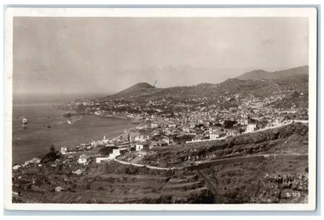 1935 Steamer St. Louis View of Funchal Madeira Portugal RPPC Photo Postcard