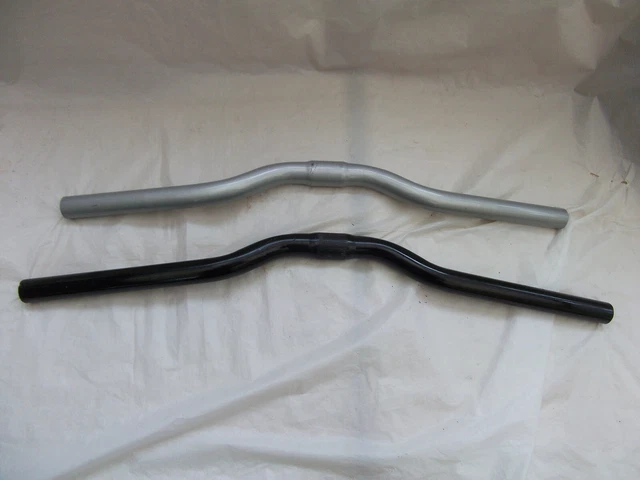 Low rise MTB or kids bike steel handlebars, silver, chrome or black , 1" clamp