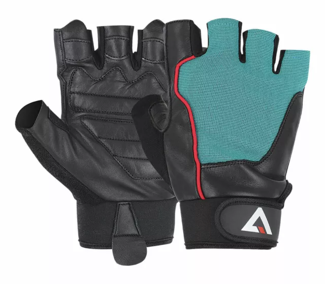 active force Weight Lifting Gloves TOP QUALITY - Genuine Leather Padding XS-XXL
