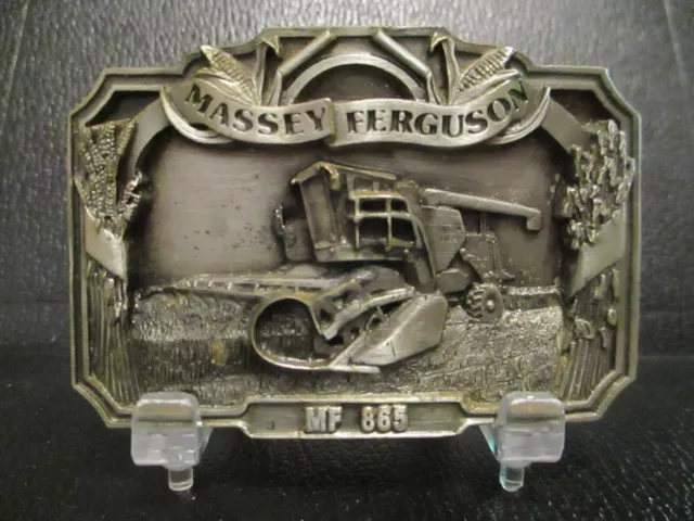 Massey Ferguson MF 865 Combine Pewter Belt Buckle 1986 Limited Edition Collector