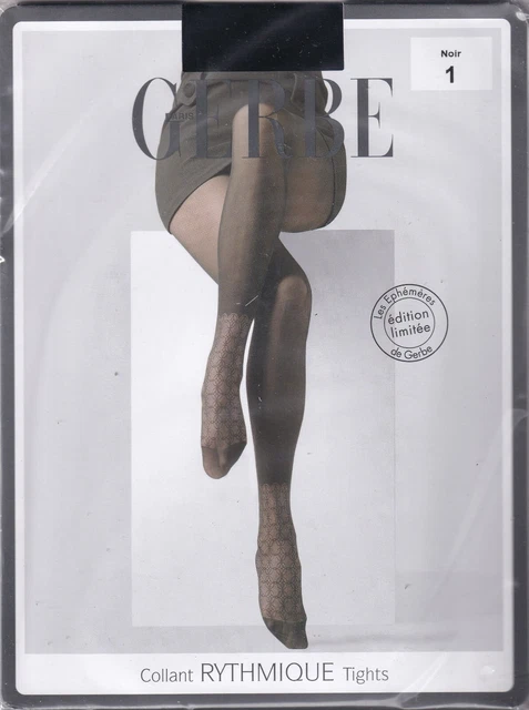 Collant Gerbe TWIST Noir édition Limitée - Taille 4-10, Polyamide/élasthanne/soie, Fabriqué En France