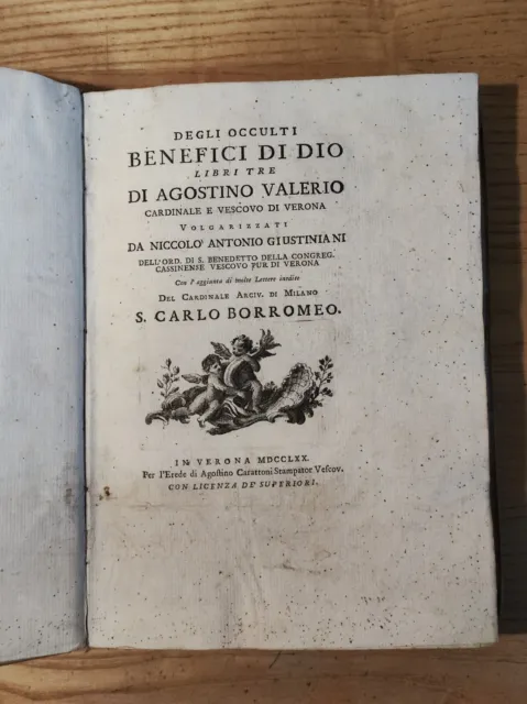 Settecentina Degli Occulti benefici di Dio Agostino Valerio Verona Clemente XIV