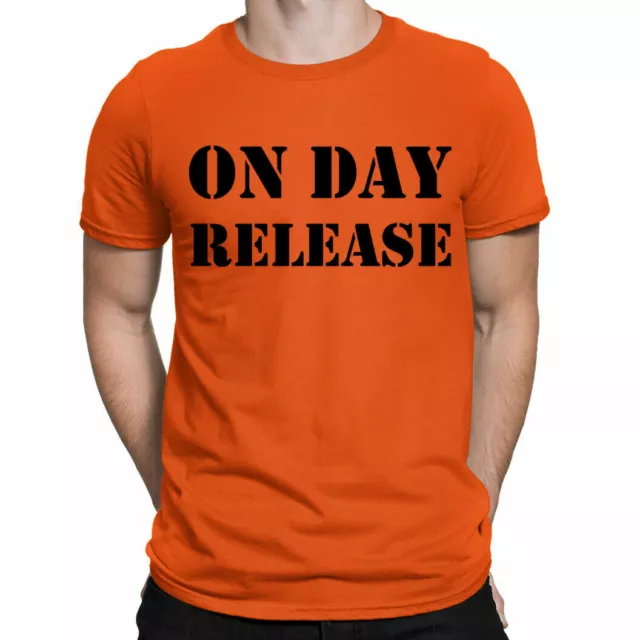 On Day Release Prison Funny Novelty Joke Jail Men's T-Shirt | Screen Printed