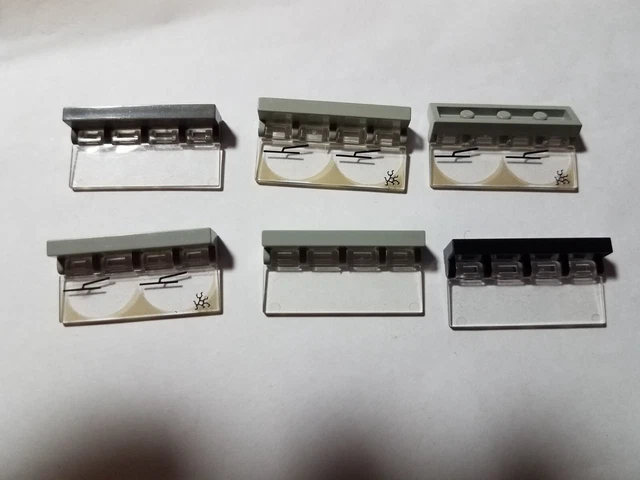 Lego Lot 6 Clear Car Windscreens 1 X 4 X 1 1/3 Windshield W 1X4 Hinge Tile