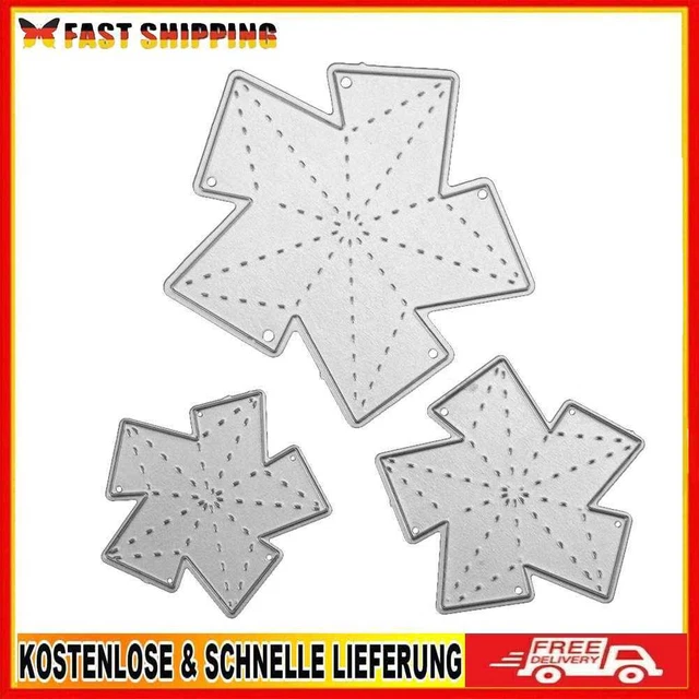 3pcs fünfzackige Sterne Stanzformen Handwerk stirbt für Scrapbooking DIY Stempel