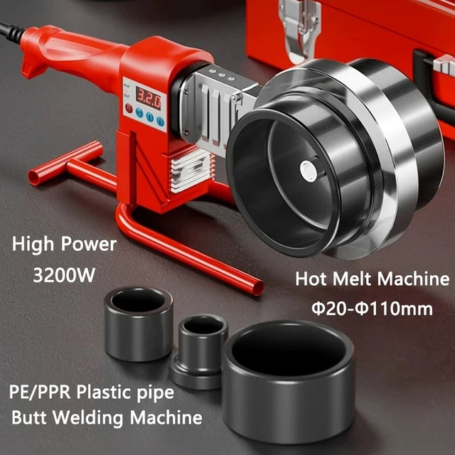 HIGH POWER 3200W Heat Fusion Machine Plastic Pipe Butt Welding Machine ...