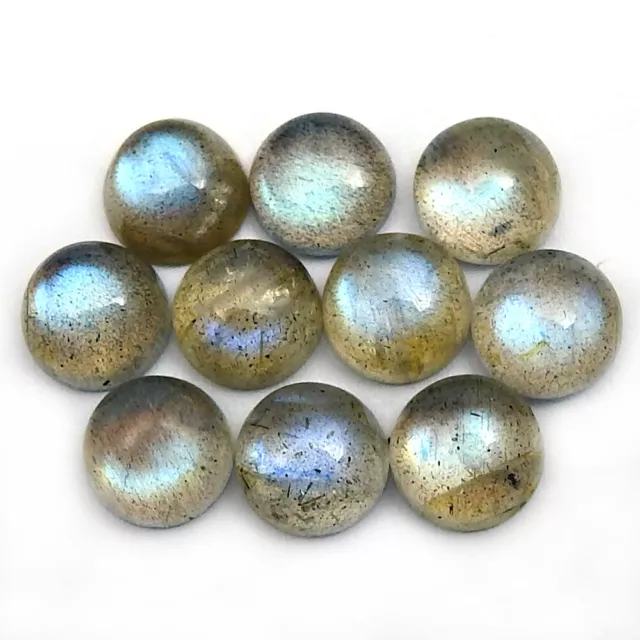 Naturel Labradorite Pierre Précieuse Gros Lot 10 Pièces Taille 7 MM Forme Ronde