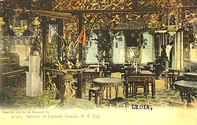 New York City NY Vintage Postcard Chinese Tuxedo Restaurant 1905 Undivided