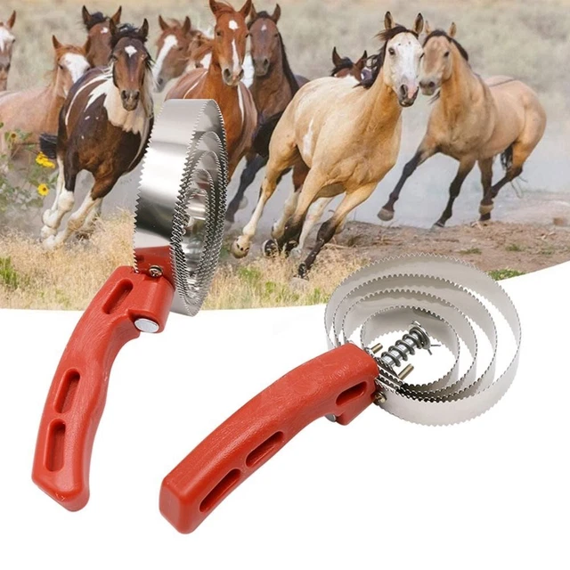 SPIRAL CURRY COMB Horse Brush Equestrian Metal Grooming Red £10.20