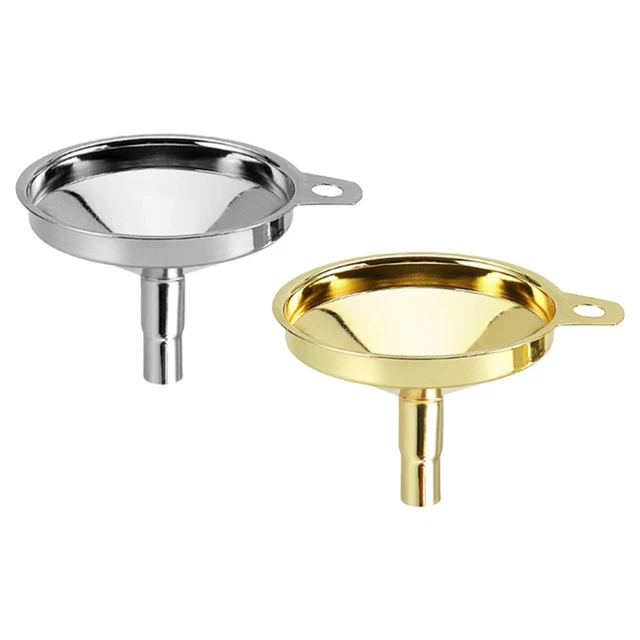 2 piezas embudo pequeño de acero inoxidable embudo botella de accesorios de aceite metálico