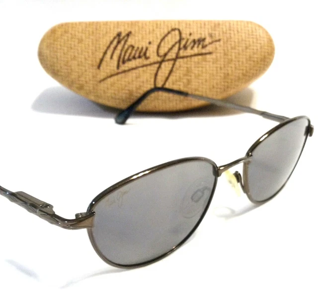 RARE MAUI JIM DIAMOND HEAD SUNGLASSES Espresso Frames Polarized Lenses MJ 145-19