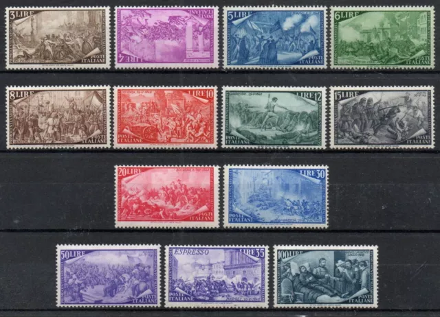 1948 Italia Repubblica "Risorgimento" Serie Cpl Valori Nuovo Mnh** Rr