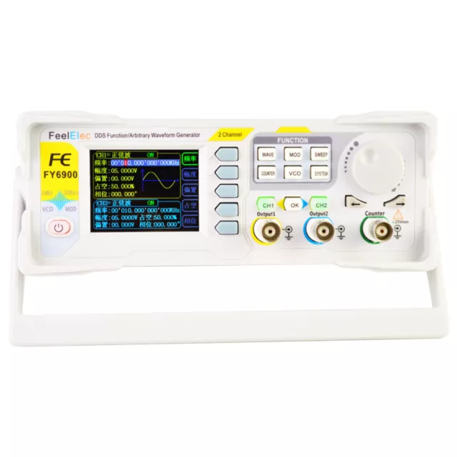 FY6900-60M Frequency DDS Signal Generator Dual Channel Arbitrary Waveform Top.