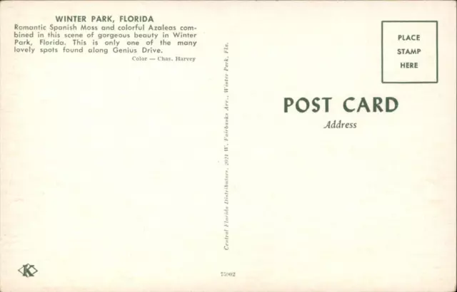 WINTER PARK FLORIDA Spanish Moss and Azaleas ~ postcard sku931 $1.99 ...