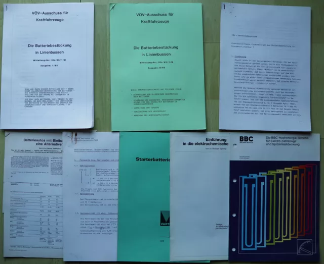 Fahrzeugbatterien – 8 Veröffentlichungen, Aufsätze, Prospekte