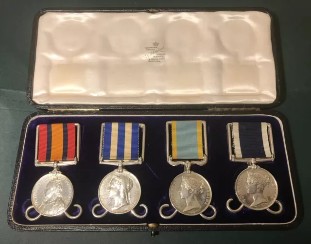 Royal Navy Long Service Medal RN QSA Egypt Crimea  Menu Holders HMS Gibraltar