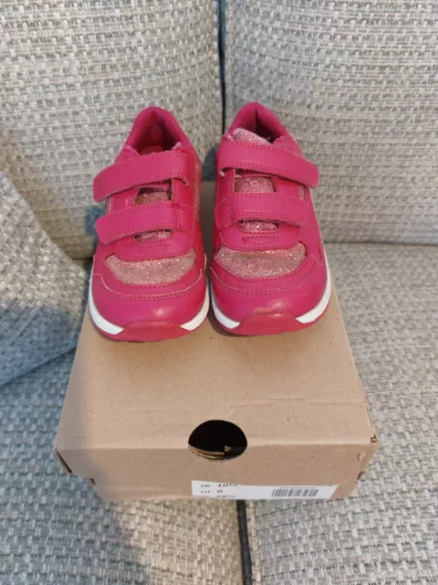 Clarks Piper Girls Trainers Shoes 10.5 G glitter