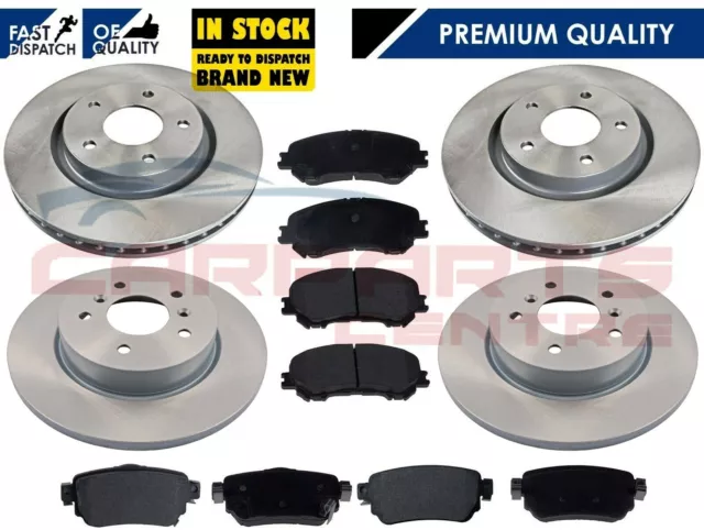 For Nissan Qashqai J11 13-19 Front Vented & Rear Solid Brake Discs & Brake Pads