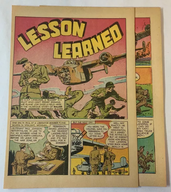 1944 four page cartoon story ~ MAJOR PAUL JOHNSON from Smithfield, NC