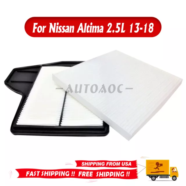 NEW Combo Set Engine Air & Cabin Air Filter for Nissan Altima 2.5L 13-2018 US