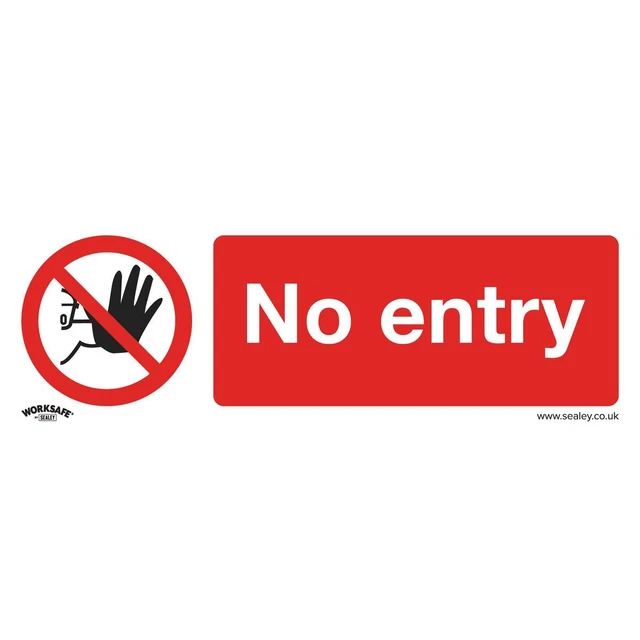 Sealey SS14P10 Interdit Sécurité Signe - No Entry - Rigide Plastique - Paquet De