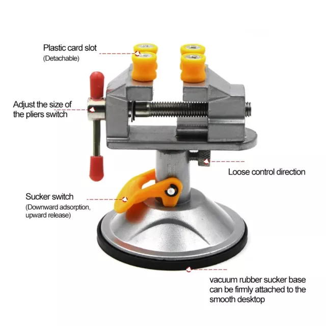 Practical Suction Cup Vise Table Clamp Vice 0-30mm For Glass Tabletops