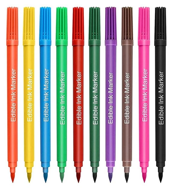 10 pezzi penna penna penna penna penna pennarello commestibile, pennarello per cibo doppia punta ColoH5