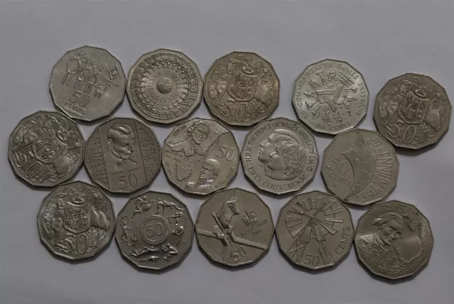 🧭 🇦🇺 Australia 50 Pence Massive Coin Collection B66 #34 Wh26