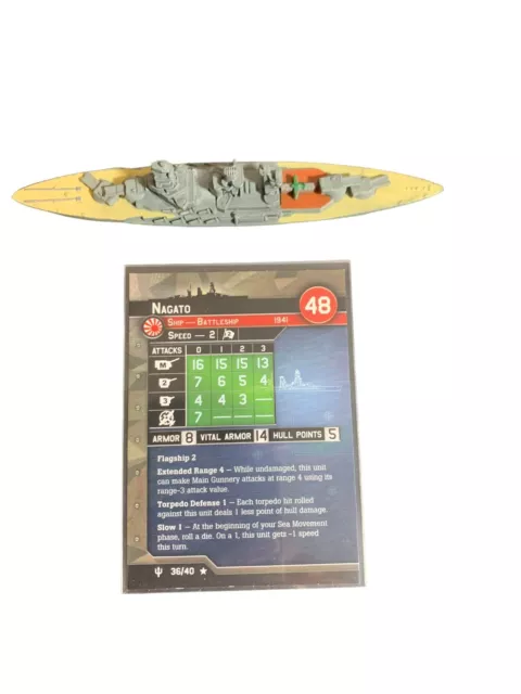 Axis Allies War at Sea FLANK SPEED Nagato 36/40 with card
