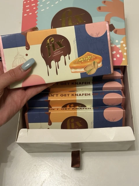 BOX OF 5 -Viral FIX CHOCOLATE Pistachio Kunafa Bar - CANT