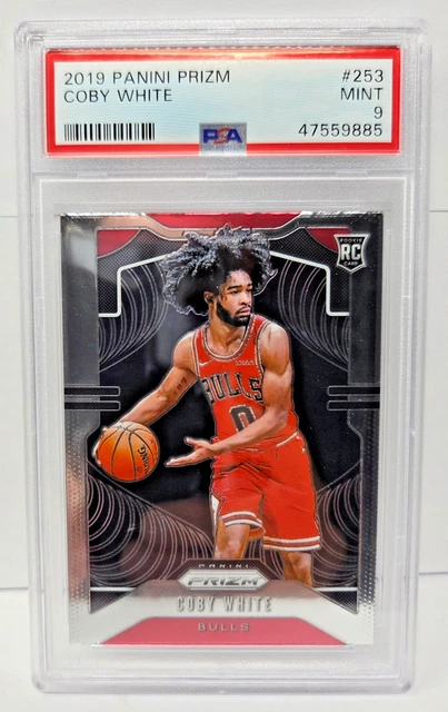2019 PRIZM BULLS Star - COBY WHITE Rookie RC Basketball Card PSA 9
