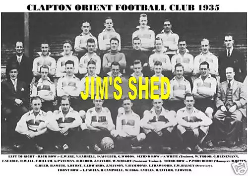 CLAPTON ORIENT F.C.TEAM PRINT 1935 (Season 1935-36)