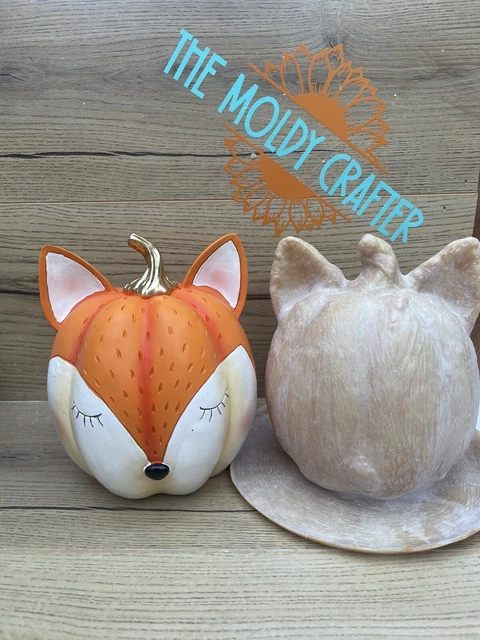 Molde de goma látex lindo zorro calabaza Halloween otoño animal otoño decoración otoño