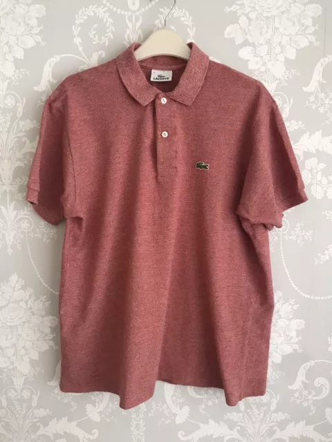 Lacoste Men’s Classic Fit Red/Blush Polo Short Sleeve Shirt Sz 4 (UK M)Croc Logo