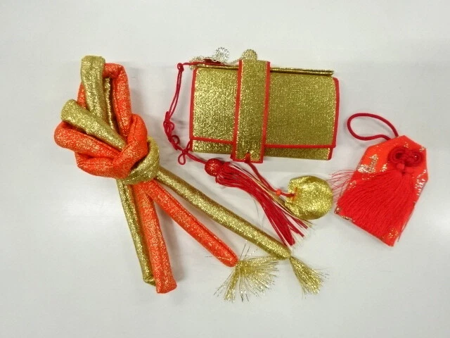 6476968: Japanese Kimono / Vintage Hakoseko & Marukuge & Amulet Set